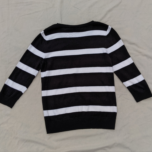 2 Sweaters: LOFT Black & White and World Republic Black - Picture 3 of 15